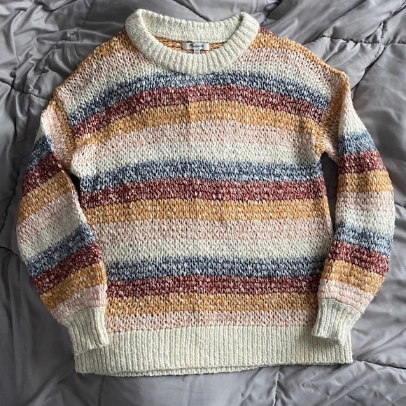 Madewell Rainbow Stripe Crewneck Sweater XXS - Picture 3 of 8